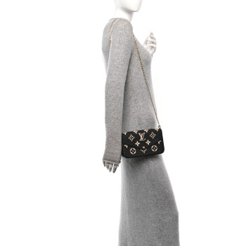 LOUIS VUITTON Empreinte Monogram Giant Felicie Pochette Black Beige