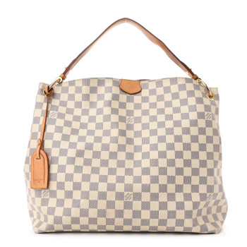LOUIS VUITTON Damier Azur Graceful MM Rose Ballerine