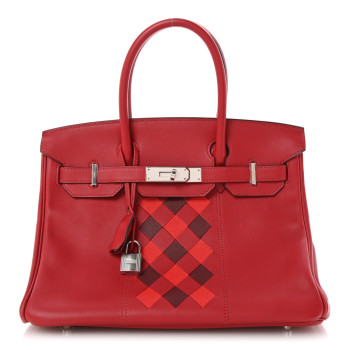 HERMES Swift Epsom Tressage Birkin 30 Rouge Piment Rouge De Coeur Rouge H