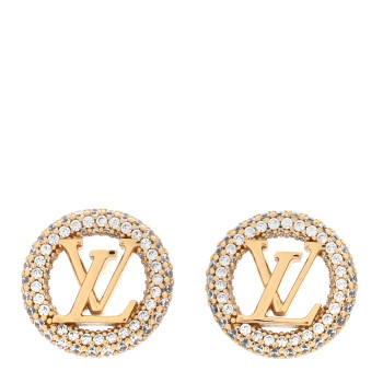 LOUIS VUITTON Metal Crystal Louise By Night Earrings Gold