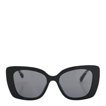 CHANEL Acetate Strass Polarized Square Sunglasses 5422-B Black