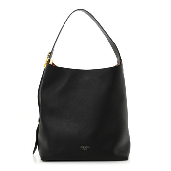 LOUIS VUITTON Grained Calfskin Low Key Hobo MM Black