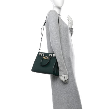 GUCCI Grainy Calfskin Zumi Top Handle Bag Vintage Green
