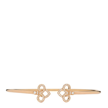 TIFFANY 18K Rose Gold Diamond Fleur De Lis Wire Bracelet