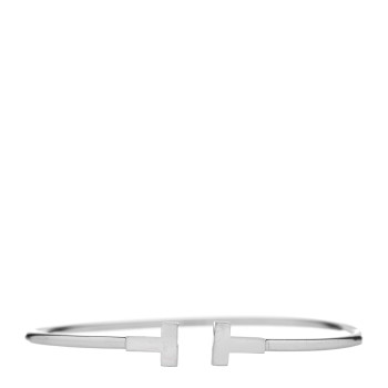 TIFFANY 18K White Gold Narrow T Wire Bracelet