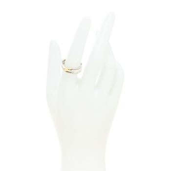 DAVID YURMAN Sterling Silver 18K Yellow Gold 6mm X Crossover Ring 56 7.5
