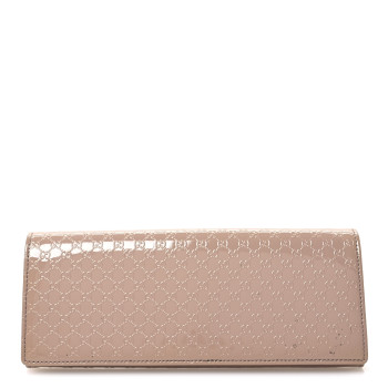 GUCCI Patent Microguccissima Small Broadway Clutch Dark Cipria