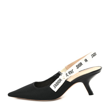 CHRISTIAN DIOR Technical Canvas Ribbon J Adior Slingback 65mm Pumps 36.5 Black