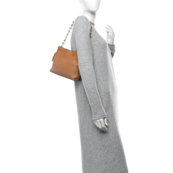 LOEWE Nappa Calfskin Mini Flamenco Knot Clutch With Chain Warm Desert