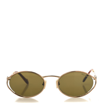 MIU MIU Metal Oval Sunglasses SMU52Y Tortoise