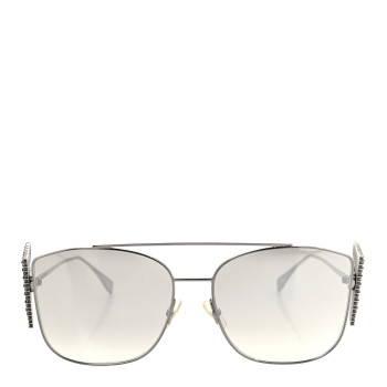 FENDI Metal Crystal Freedom Sunglasses FF 0380/G/S Silver