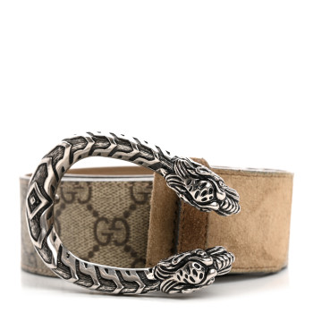 GUCCI GG Supreme Monogram Suede Dionysus 40mm Belt 85 34 Beige Taupe