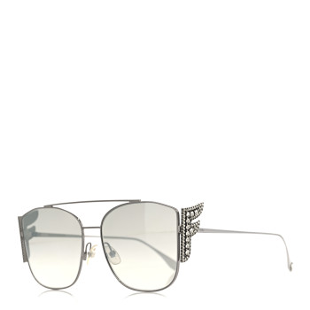 FENDI Metal Crystal Freedom Sunglasses FF 0380/G/S Silver