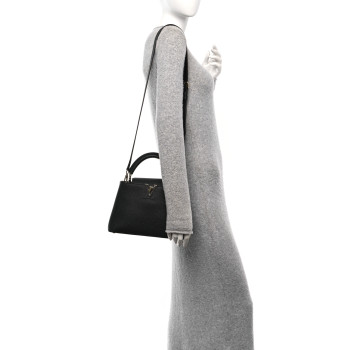 LOUIS VUITTON Taurillon Capucines BB  Black