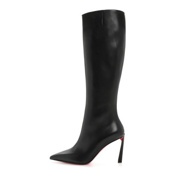 CHRISTIAN LOUBOUTIN Calfskin Condora Botta 85 Knee Boots 40 Black