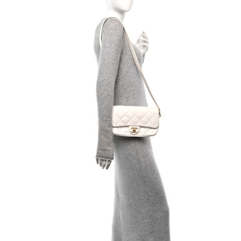 CHANEL Lambskin Quilted Flap White