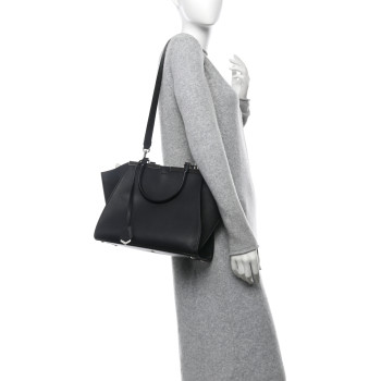 FENDI Vitello Dolce Shiny Nappa Petite 3Jours Tote Black