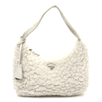 PRADA Cashmere Mini Re-Edition 2000 Bag Naturale