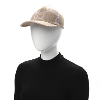 GUCCI Monogram Jumbo GG Mosteri Baseball Hat M 57 Beige Light Pink