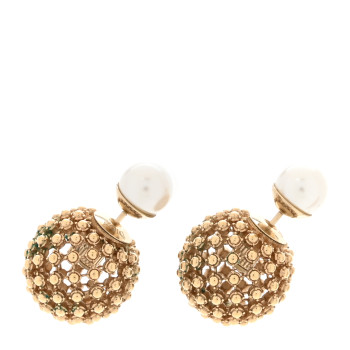 CHRISTIAN DIOR Pearl Mise En Dior Tribales Earrings Gold