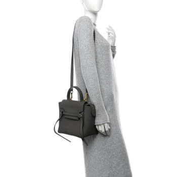CELINE Baby Grained Calfskin Micro Belt Bag Grey