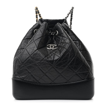 CHANEL Aged Calfskin Quilted Small Gabrielle Backpack Black