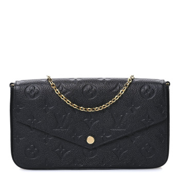 LOUIS VUITTON Empreinte Pochette Felicie Chain Wallet Black