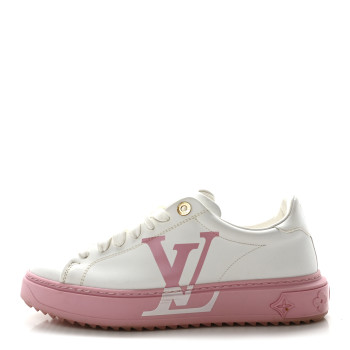 LOUIS VUITTON Calfskin LV Timeout Sneaker 40 White Rose Clair