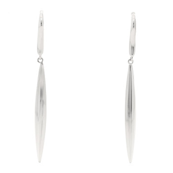 TIFFANY 18K White Gold Feather Drop Earrings