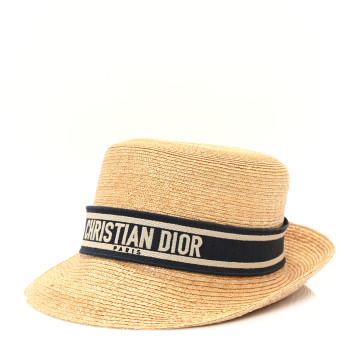 CHRISTIAN DIOR Straw Bucket Hat Natural