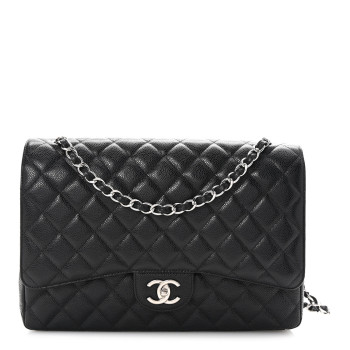 CHANEL Caviar Quilted Maxi Double Flap Black