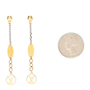 LOUIS VUITTON Logomania Earrings Gold