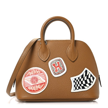 HERMES Chevre Mysore Pique Colle Mini 1923 Bolide Caramel Multicolor