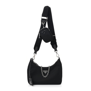 PRADA Nylon Re-Edition 2005 Shoulder Bag Black