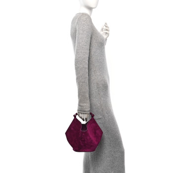 KHAITE Suede Calfskin Mini Lotus Tote Mulberry