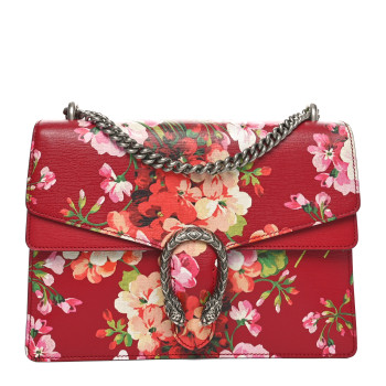 GUCCI Calfskin Blooms Print Medium Dionysus Shoulder Bag Romantic Cherry Multicolor