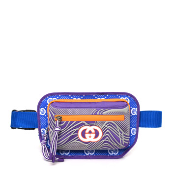 GUCCI Jersey GG Monogram All Over Sporty Belt Bag Grey White Multicolor