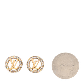 LOUIS VUITTON Metal Crystal Louise By Night Earrings Gold