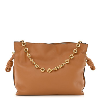 LOEWE Nappa Calfskin Mini Flamenco Knot Clutch With Chain Warm Desert