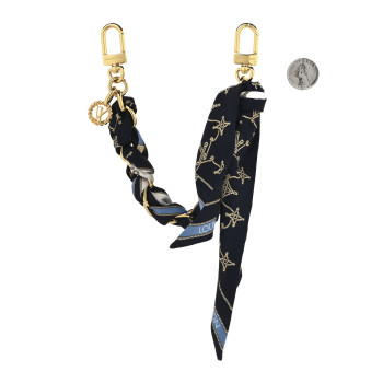 LOUIS VUITTON Silk Braided Bag Charm Blue Multicolor