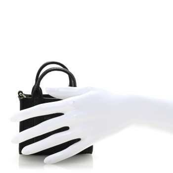 MARC JACOBS Grained Calfskin Nano Bag Charm The Tote Bag Black
