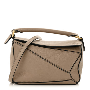 LOEWE Grained Calfskin Mini Puzzle Bag Sand