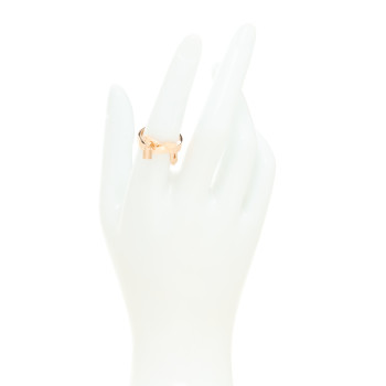 HERMES 18K Rose Gold Kelly Gavroche Ring 54 6.75