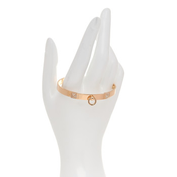 HERMES 18K Rose Gold Diamond PM Collier De Chien Bracelet ST