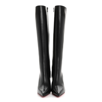 CHRISTIAN LOUBOUTIN Calfskin Condora Botta 85 Knee Boots 40 Black