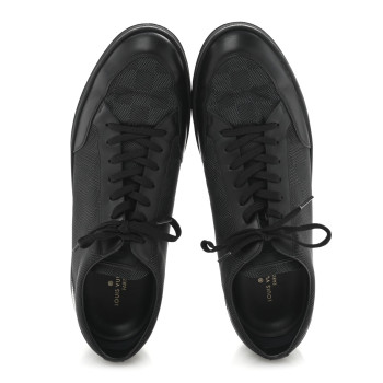 LOUIS VUITTON Calfskin Nylon Damier Offshore Sneakers 11 Black