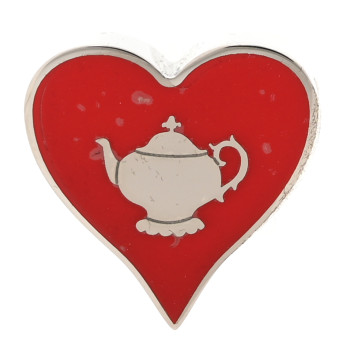 HERMES Palladium Coeur Tea Time Scarf Ring Rouge