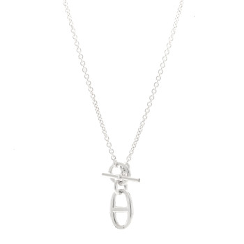 HERMES Sterling Silver Amulette Chaine d'Ancre Necklace