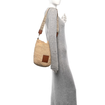 LOEWE Raffia Mini Slit Tote Bag Natural Tan