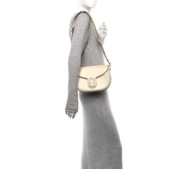 MARC JACOBS Calfskin Large The Covered J Marc Saddle Cloud White
